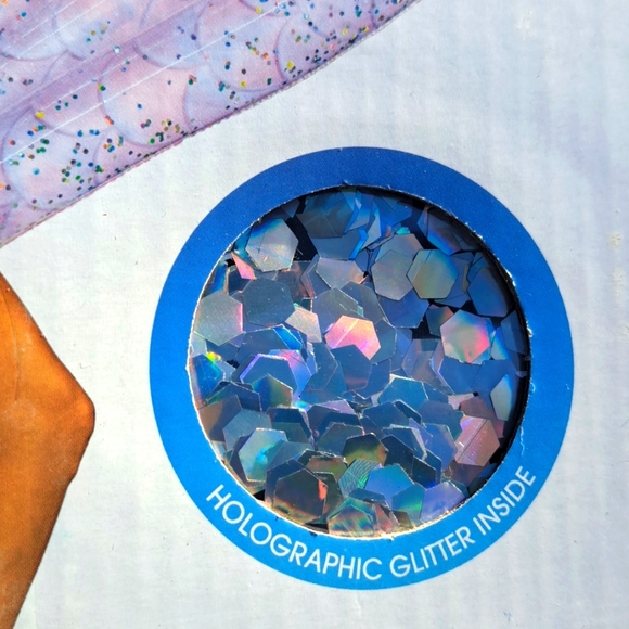 Pool Candy Mermaid Tail Pool Raft - 72" x 35" Holographic Glitter Inside NEW - Picture 2 of 6